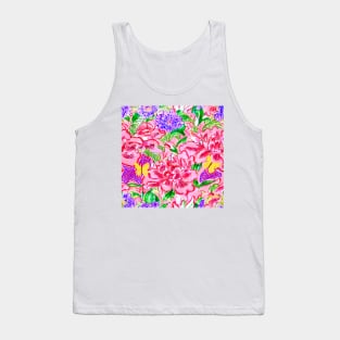 Modern chinoiserie flowers and butterflies Tank Top